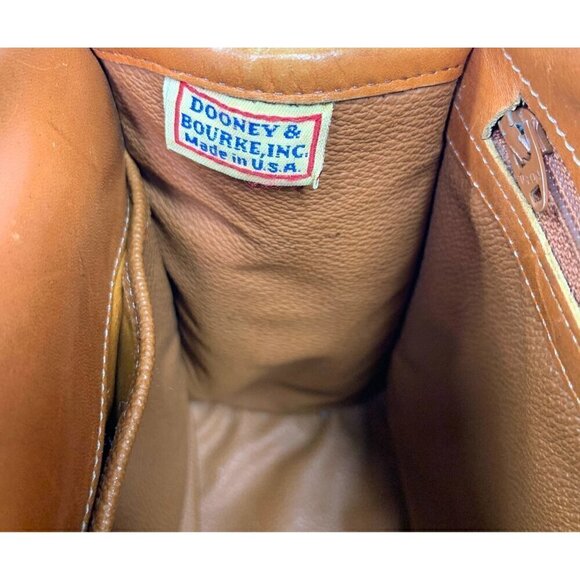 Vintage Dooney & Bourke AWL Shoulder Satchel Zipper Top Case Bone/British Tan - Picture 3 of 16